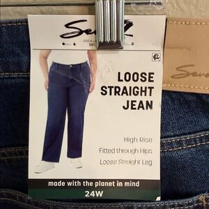 NWT Size 24W Seven7 Loose Straight Jean